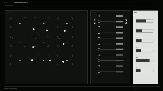 Monochrome Production Quota HUD Dashboard 4K Wallpaper