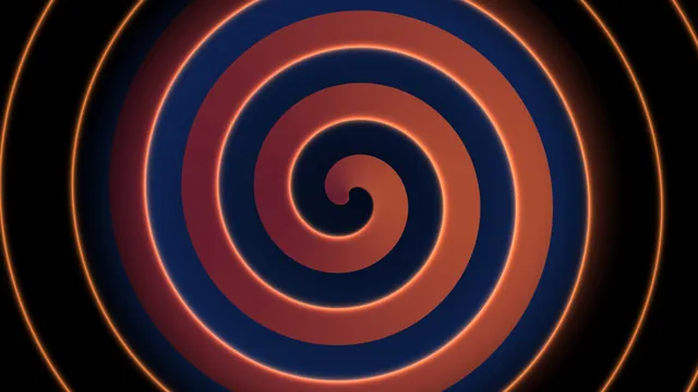 Orange Spiral with Glowing Circular Bands