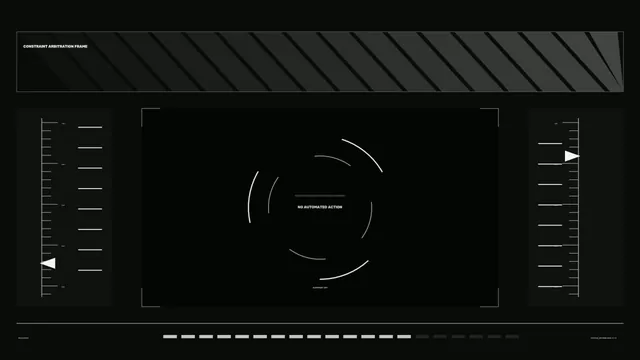 Monochrome Sci-Fi HUD Interface Wallpaper with Circular Scanner