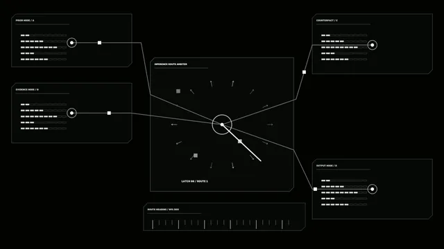 Monochrome Sci-Fi HUD Telemetry Dashboard with Central Route Scanner
