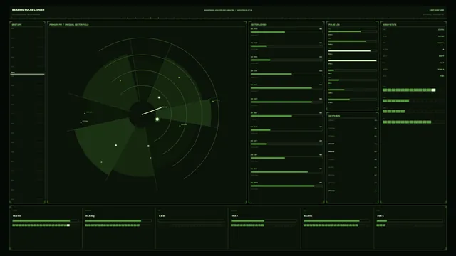 Sonar Signal Analysis HUD Dashboard 4K Sci-Fi Wallpaper