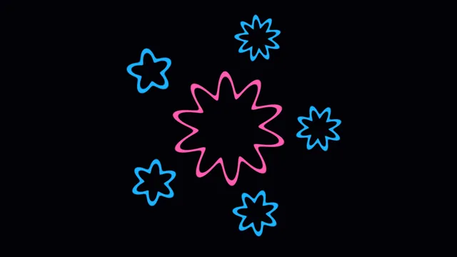 Pink and Blue Neon Flower Mandala on Black 4K Wallpaper