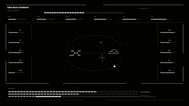 Monochrome Drone-to-Cloud Relay Telemetry HUD