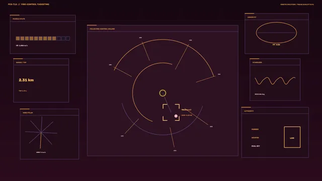 4K Sci-Fi Targeting HUD Dashboard with Polar Scanner Telemetry