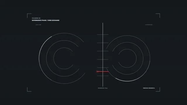 Symmetrical Circular Core Exchange Sci-Fi HUD 4K Wallpaper