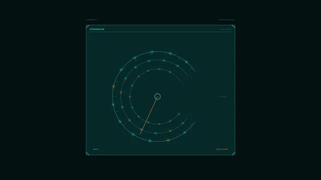 Futuristic Attention Flow Radar HUD Interface
