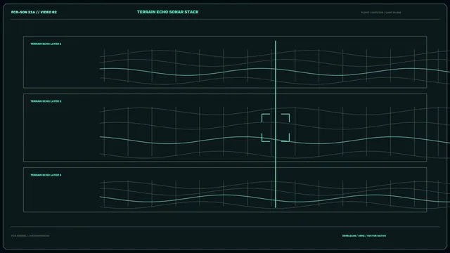 4K Sci-Fi Terrain Sonar HUD with Layered Telemetry Panels