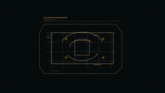 Amber Convergence Core Sci-Fi HUD Dashboard 4K Wallpaper