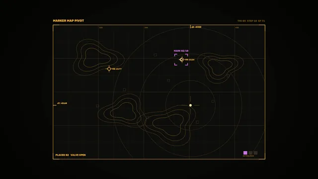 Free 4K Sci-Fi Target Marker HUD Wallpaper — Amber Coordinate Scanner Interface
