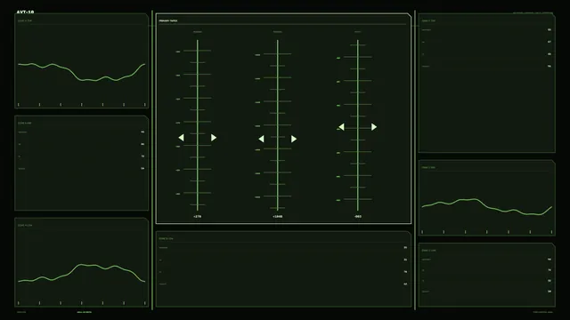 Sci-Fi HUD Heading Tapes and Telemetry Dashboard 4K Wallpaper