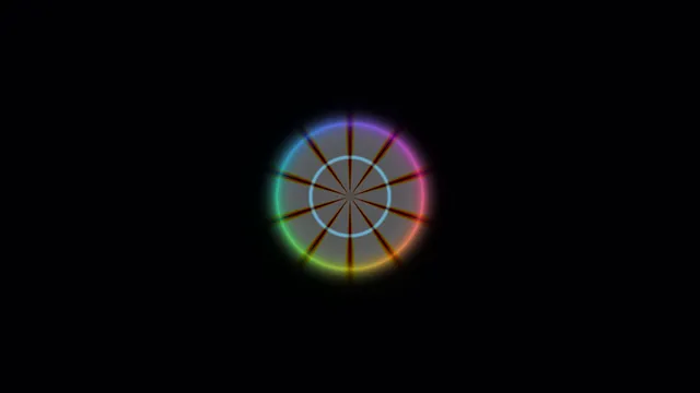 Chromatic Radial Light Wheel on Black, 4K UHD Wallpaper