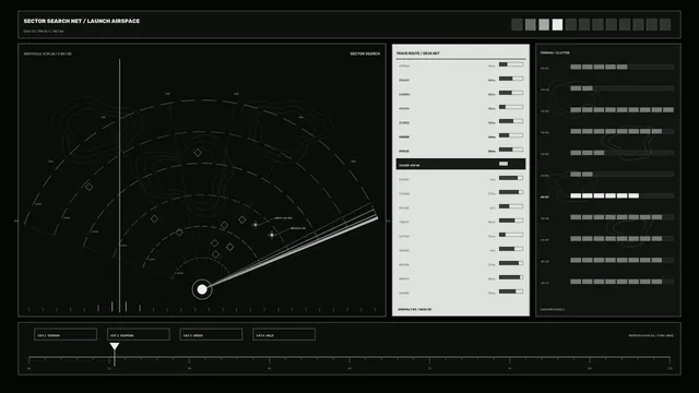 Launch Airspace Sector Search HUD Dashboard 4K Wallpaper