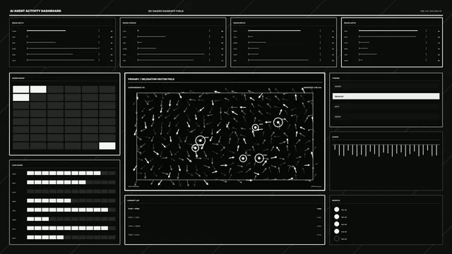 Monochrome Sci-Fi Telemetry HUD Dashboard 4K Wallpaper