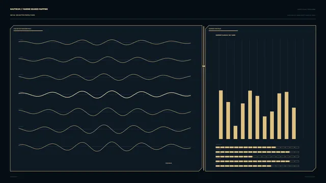 Marine Seabed Mapping HUD with Waveform Telemetry and Sediment Spectrum