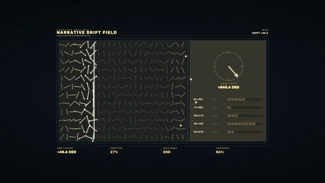Narrative Drift Field Sci-Fi HUD Dashboard 4K Wallpaper