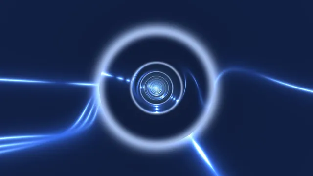 Blue Concentric Light Tunnel 4K Wallpaper