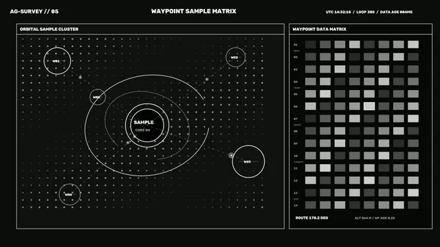 Agricultural Survey Waypoint Matrix HUD 4K Wallpaper
