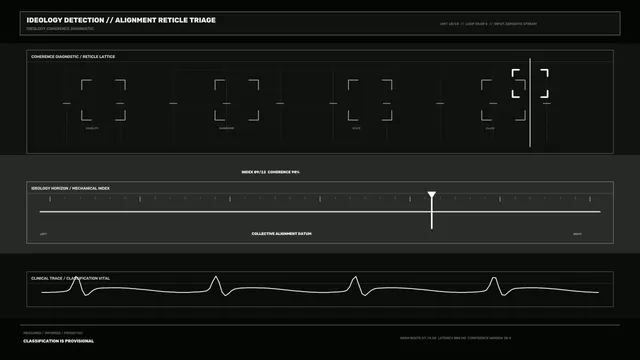 Ideology Detection Alignment Reticle Diagnostic HUD — 4K Sci-Fi Wallpaper