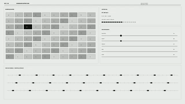 Futuristic Scheduler Matrix Telemetry HUD Dashboard 4K Wallpaper
