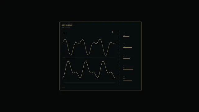 Gold Waveform Telemetry HUD Dashboard on Black 4K Wallpaper