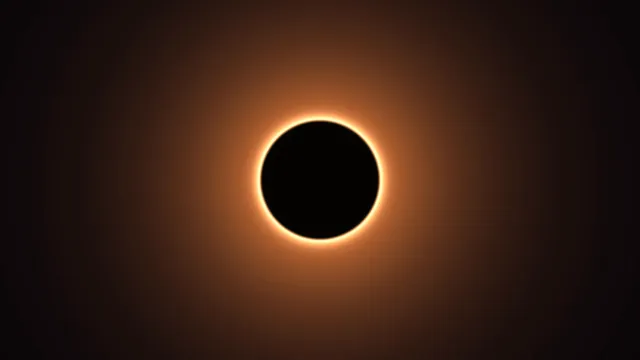 Orange Eclipse Sci-Fi Screen Graphic 4K Wallpaper