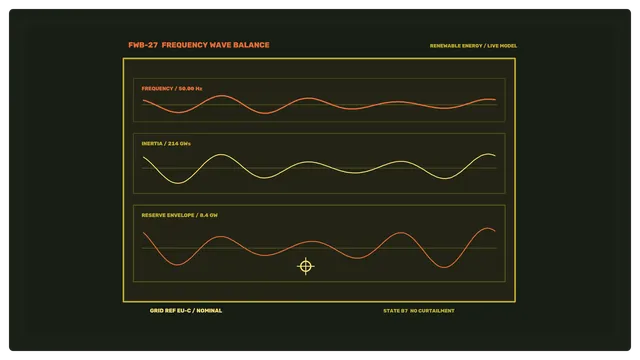 Renewable Energy Grid Frequency HUD 4K Wallpaper