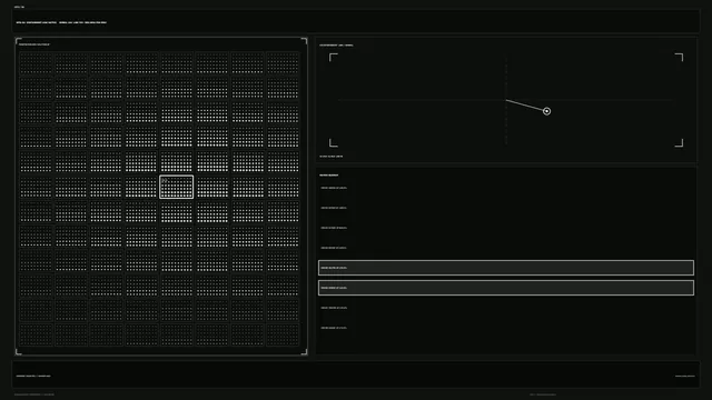 Industrial Diagnostics HUD with Dot Matrix Status Grid — 4K Sci-Fi Wallpaper