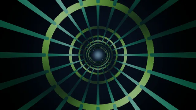 Abstract Green Radial Tunnel 4K Wallpaper