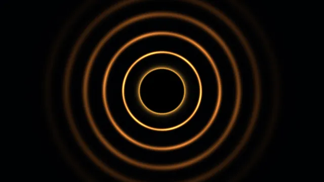 Amber Concentric Ring Scanner HUD Interface, 4K Wallpaper