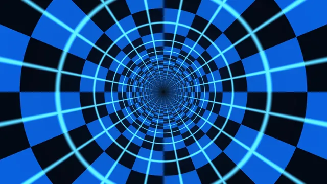 Electric Blue Concentric Tunnel 4K Wallpaper
