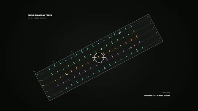 Sci-Fi Telemetry HUD Dashboard with Diagonal Queue Tracks 4K Wallpaper