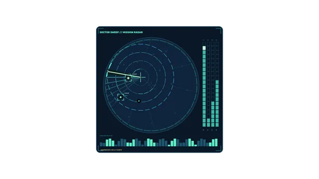 Circular Sector Radar Mission Status HUD 4K Wallpaper