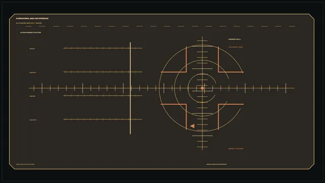 Amber Crosshair Telemetry HUD 4K Sci-Fi Wallpaper