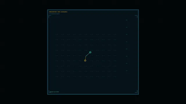 Futuristic Tracking HUD Telemetry Grid with Cyan and Amber Markers
