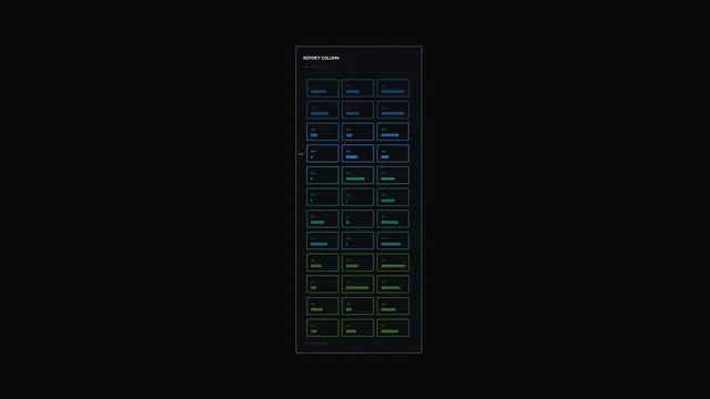 Vertical Report Dashboard HUD with Blue Teal Green Telemetry Panels 4K Wallpaper