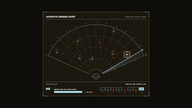 Acoustic Sensor Audit Sector Scanner HUD 4K Wallpaper