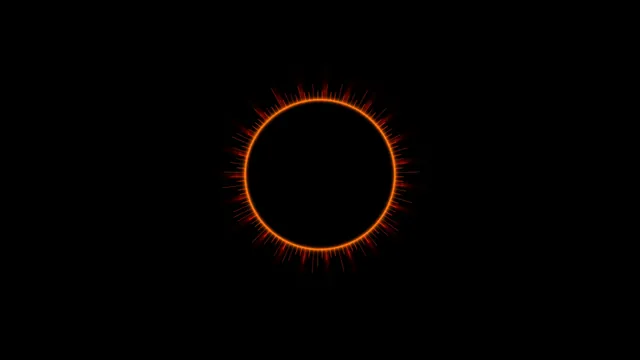 Orange Circular Sci-Fi Scanner HUD Ring on Black 4K UHD Wallpaper
