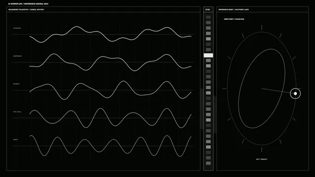 Monochrome Telemetry HUD with Signal History and Orbital Waypoint Scanner 4K