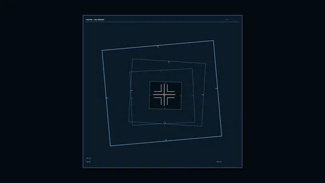 Precision Target Detection Grid HUD with Central Crosshair 4K Wallpaper
