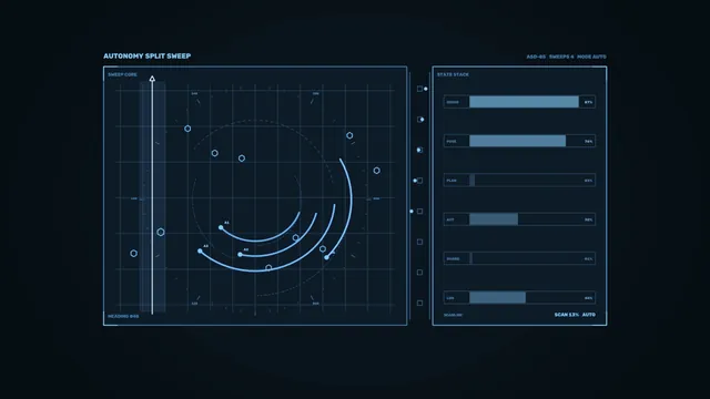 Blue Sci-Fi HUD Scanner Dashboard with Telemetry Bars 4K Wallpaper
