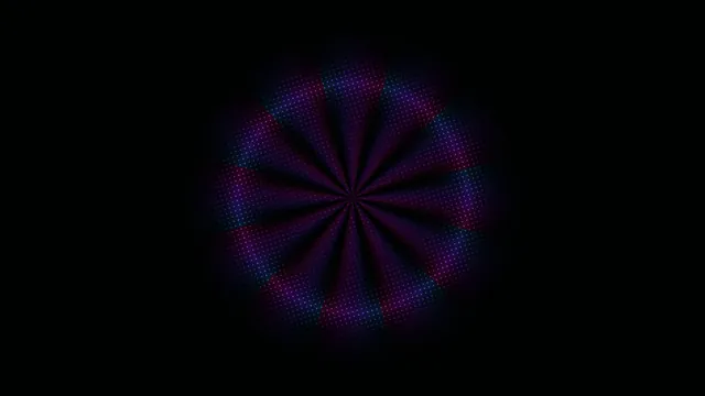 Purple and Blue Radial Dot Pattern on Black 4K Wallpaper