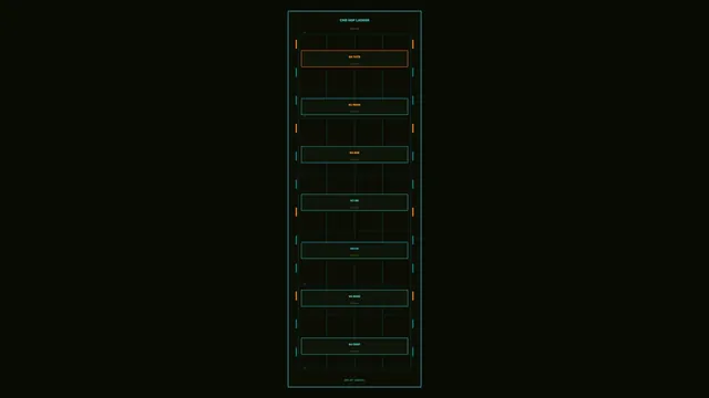 Futuristic HUD Ladder Telemetry Dashboard on Dark Screen