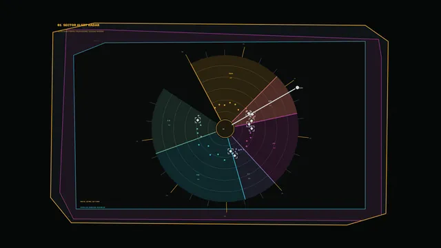4K Sci-Fi Radar Diagnostic HUD Wallpaper with Circular Telemetry Display