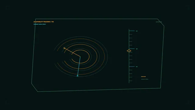 Futuristic Circular Sonar HUD with Orange and Cyan Telemetry