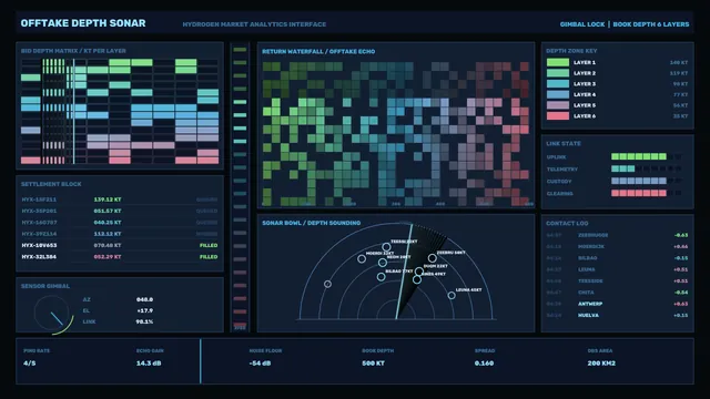 Futuristic Sonar Depth Analytics HUD