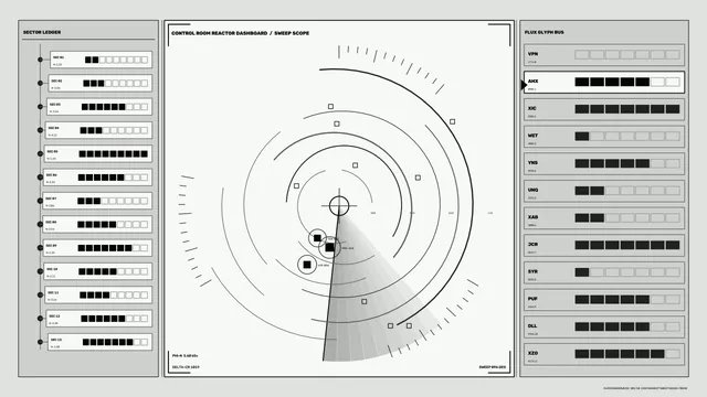 Monochrome Reactor Dashboard Radar HUD 4K Wallpaper