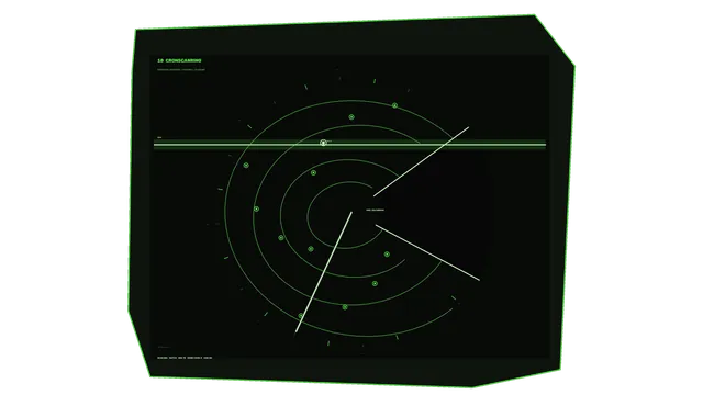 Green Radar-Style HUD Wallpaper with Concentric Range Rings and Target Markers