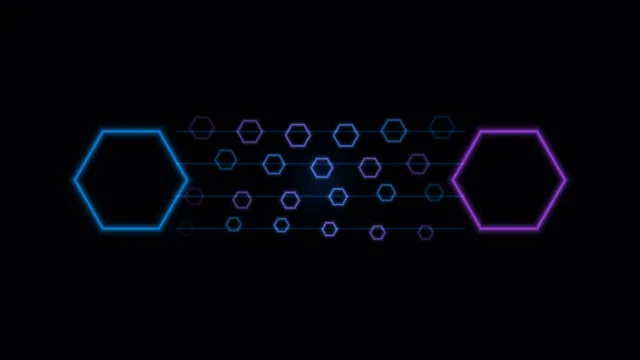 4K Sci-Fi HUD Honeycomb Interface with Cyan and Violet Hexagon Indicators