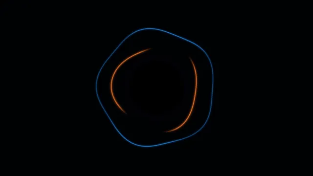 Minimal Blue and Orange Circular Interface 4K Wallpaper