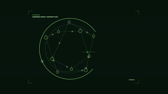 System Change Dependency Graph HUD 4K Sci-Fi Wallpaper